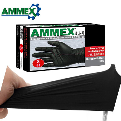 

AMMEX 100pcs Disposable Gloves Oil Acid Resistant Nitrile Rubber Gloves For Home Food Laboratory Cleaning Use