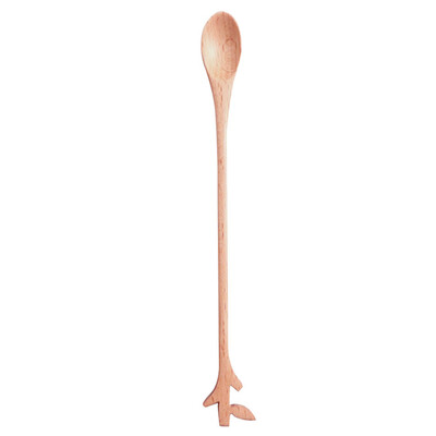 

Toponeto Natural Long Handle Stirring Wood Spoons for Drink Dessert Honey Coffee