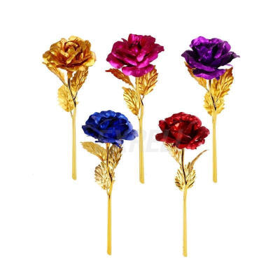 

24K Gold Plated Rose Flower Valentine&39s Day Gift Birthday Romantic Golden Flower