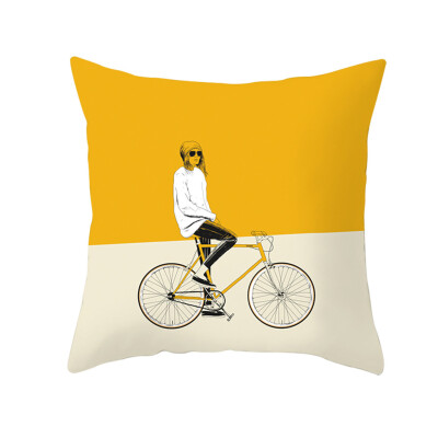 

〖Follure〗Yellow Polyester Pillow Case Sofa Car Waist Throw Cushion Cover Home Decoration