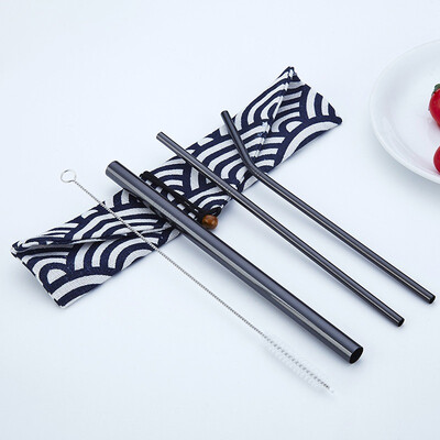 

Straws With Storage Bag A Nylon Cleaning Brush Trendy For Family Reunion GirlS Night Out Cocktail Party Patio Bbq Picnics 4 PC