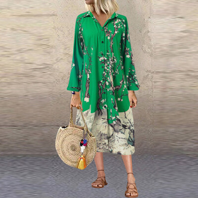 

Roseonmyhand Ladiesprinting Stand Collar Long Sleeves Button Shirt Tops