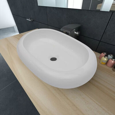 

Luxury Ceramic Basin Oval-shaped White 248"x165"