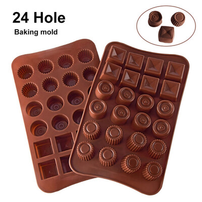 

24 Cavities Building Blocks Silicone Cake Cookies Mold Ice Cube Tray Baking Tool