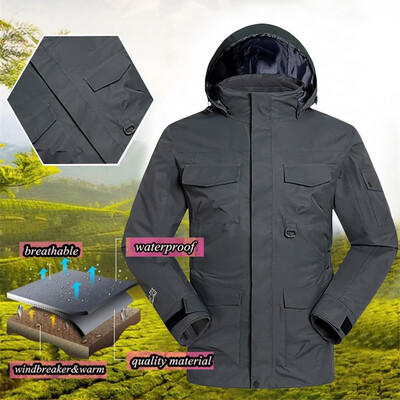 

Toponeto Men Winter Hooded Softshell Windproof Waterproof Soft Coat Shell Jacket