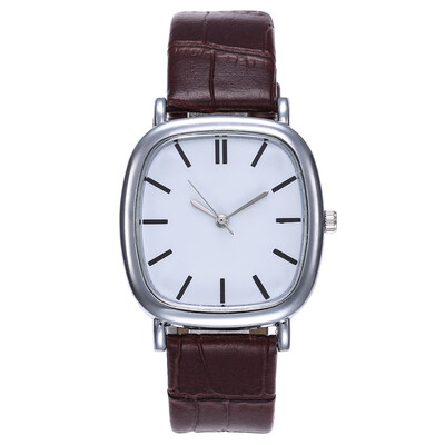 

Couple fashion creative watch silver square shell simple men&women on the table quartz watch explosion section