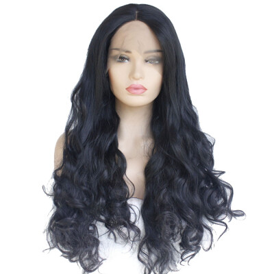 

Gobestart Sexy Black Women Front Lace Wig Long Curly Synthetic Wig Fashion Costume Wigs