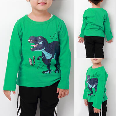 

Autumn T-shirt Boys Girls Cotton Children Cartoon Print Long Sleeve Tops