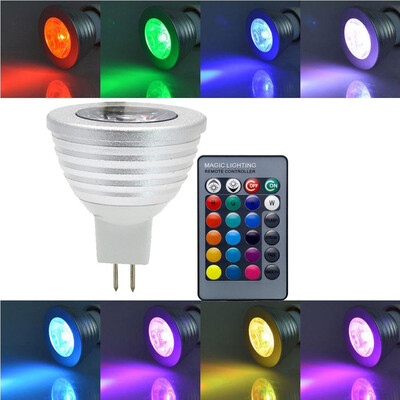 

SUPli MR16 3W RGB LED Light Bulb Lamp Spotlight RGB 16 Color Change with 24Keys Remote Controller AC DC 12V