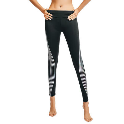 

Women Yoga Pants Fitness Side Stripe Dance Leggings High Waist Sportswear