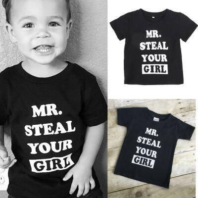 

Fashion Kids Baby Boys Letters Print Tops Short Sleeve T-Shirt Summer Clothes