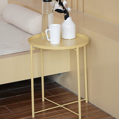 

Gobestart Tray Metal End Table Sofa Table Small Round Side TablesAnti-Rusty