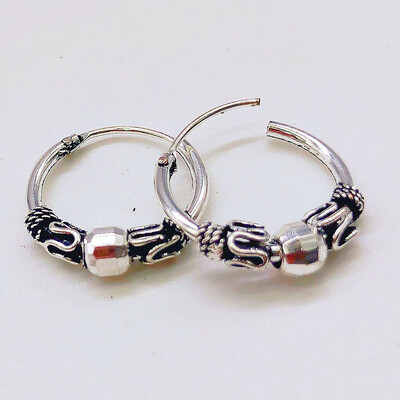

European Vintage Silver Color Handmade Cool Small Hoop Earring