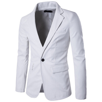 

2019 Mens Slim Fit Casual One Button Notched Lapel Blazer Jacket