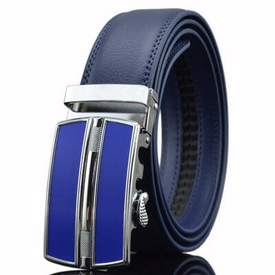 

Famous Brand Belt Men Top Quality Genuine Luxury Leather Belts for MenStrap Male Metal Automatic Buckle mens belts blue