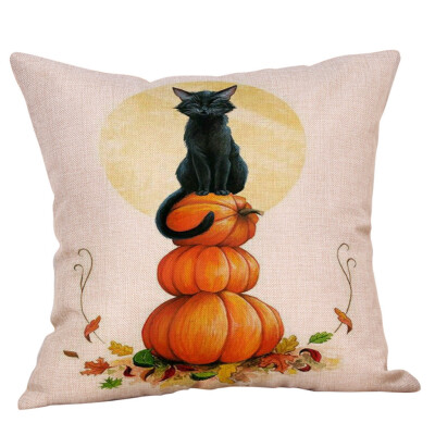 

〖Follure〗Fall Halloween Pumpkin Pillow Case Waist Throw Cushion Cover Sofa Home Decor