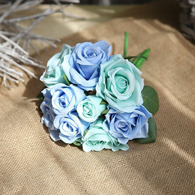 

FUNNYBUNNY Artificial Fake Flowers Silk Artificial Roses 9 Heads Bridal Wedding Bouquet for Home Garden Party Wedding Decoration