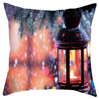 

Tailored Merry Christmas Short Plush Pillowcase Sofa Pad Set Home Decoration 18x18 Inch