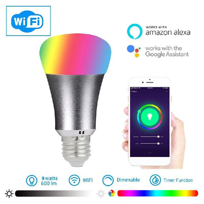 

2105 Smart WIFI LED Bulb WIFI Light RGB Multicolor LED Bulb 9W E2627 Dimmable Light Phone Remote Control Compatible with Alexa Go