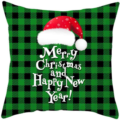 

Siaonvr 2020Merry Christmas Pillow Cases Cotton Linen Sofa Cushion Cover Home Decor