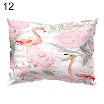 

Flamingo Printed Rectangle Throw Pillow Case Sofa Bed Cushion Cover Home Decor