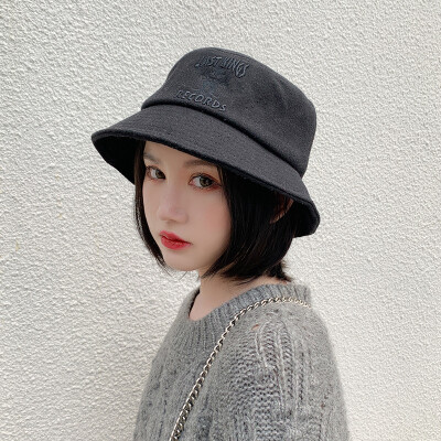 

Fishermans hat basin cap autumn-winter Korean version of Dome-top woolen hat