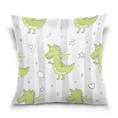 

ALAZA Throw Pillow Cover 16 X 16 inch Christmas Gift Cushion Cover with Funny Dragons Printed Pillowcase