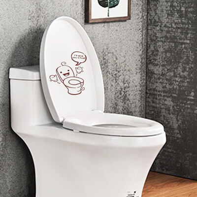 

〖Follure〗Funny Toilet humor Cover Waterproof Sticker Cartoon PVC Vinyl home Decal Cartoon