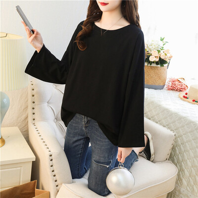 

2019 Womens Casual Long Sleeve Fit Round Neck Loose T Shirt Blouse Tops