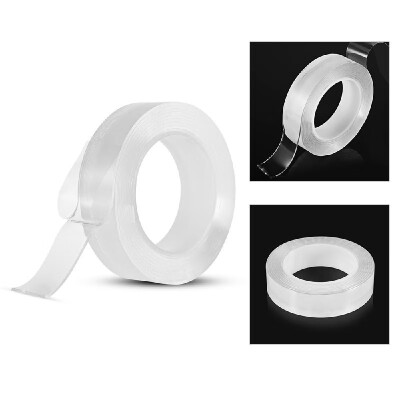 

1m33ft Washable Traceless Double-sided Adhesive Tape Removable Reusable Anti-slip Transparent Nano Gel Tape Pad 2mm Thickness St