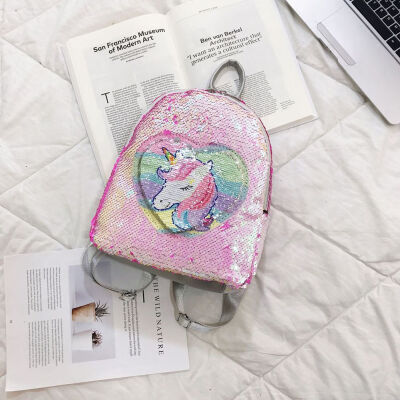 

Unicorn Sequin Backpack Magic Reversible Sequin Backpack Glittering Bag for Women Girls Teens