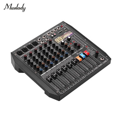 

Muslady ER-800 8-Channel Mixing Console Mixer Built-in 99 DSP Effects 48V Phantom Power Supports BT Connection for Studio Recordi