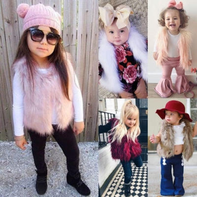 

Children Fashion Coat Faux Fur Vest Waistcoat Warm Winter Outwear Jacket Tops