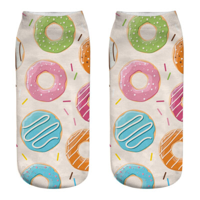 

1 Pair Harajuku Doughnut Food Cartoon Socks Women Fashion Spring Summer Low Cut Ankle Short Socks Female Fresh Style