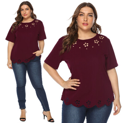 

Roseonmyhand Women Casual Summer Plus Size Short Sleeve T Shirt Top Blouse