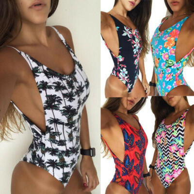 

Womens One Piece Monokini Push Up Padded Bikini Swimsuit Swimwear Bathing