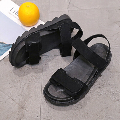 

Sandals schoolgirl summer female shoes Korean version of the original cebu wind flat bottom swarm edgy thick-soled muffin womens