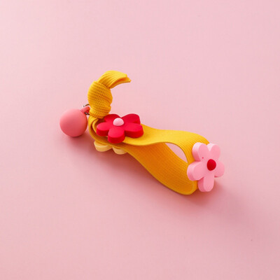 

Korea Style Hair Accessories Knotted Hair Ring Hit Color Flower Hair Rope Cute Candy Color Ball Headdress