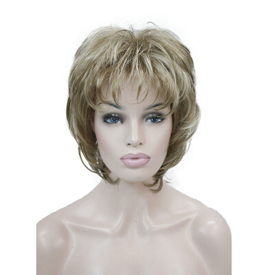 

StrongBeauty Short Soft Shaggy Layered Silver Mix Classic Cap Full Synthetic Wig Womens Wigs Blonde COLOUR CHOICES