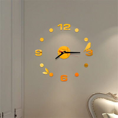 

Gobestart 3D DIY Roman Numbers Acrylic Mirror Wall Sticker Clock Home Decor Mural Decals