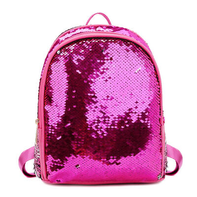 

Solid Color Sequin Travel Backpacks Preppy Women Small Shoulder School Bags