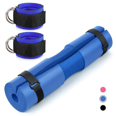 

Barbell Squat Neck Cushion Foam Shoulder Pad with Ankle Strap Gym Fitness Weight Lifting Exercise
