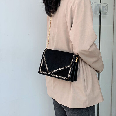 

On the new ins super fire bag female 2019 new Korean version of the suede foreign gas wild chain shoulder slung small square bag