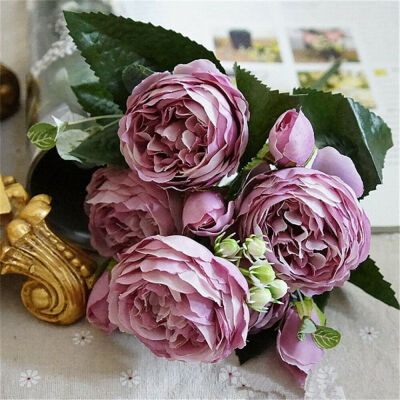 

1 Bouquet Artificial Fake Rose Silk Flower Bridal Hydrangea Wedding Party Décor