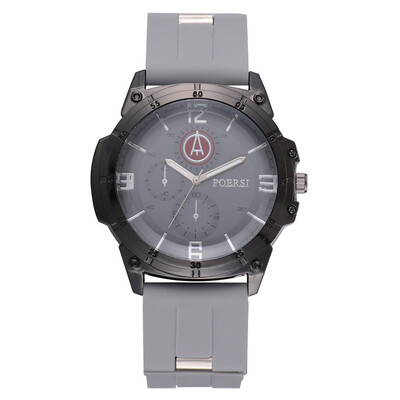 

Watch mens hot sale simple silicone three-eye quartz watch Harajuku style casual watch