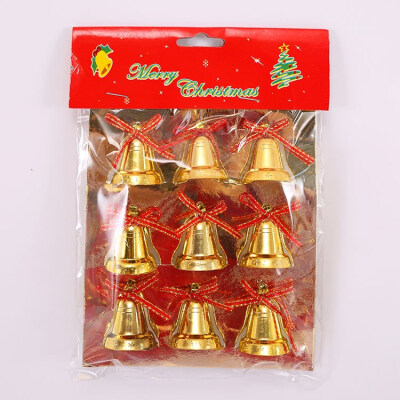 

FUNNYBUNNY 9pcs Christmas Jingle Bells Small Bell Beads Christmas Tree Pendants Golden