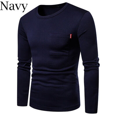 

Mens Slim Fit O Neck Long Sleeve T-Shirt Soft Plain Top Casual New -2XL Fashion