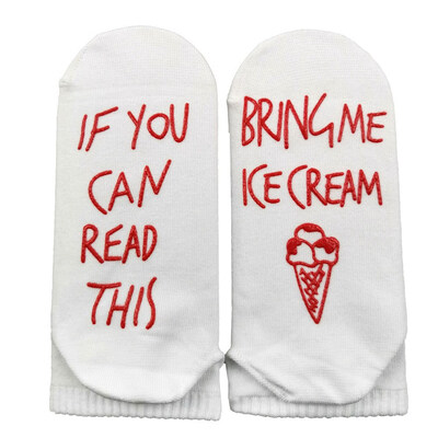 

Personalized socks letter print socksIFYOUCANREADTHISBRINGME letter cotton socks - gray socks in stockings