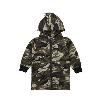 

Dinosaur Hooded Kids Baby Boys Camouflage Zipper Clothes Hoodie Tops Jacket Coat