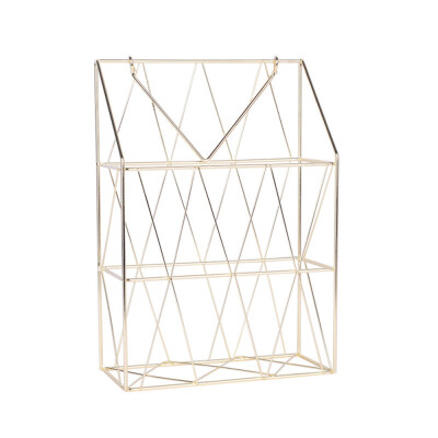 

Toponeto Wall Hanging Storage Basket Net Iron Storage Holder Magazine Newspaper Organizer